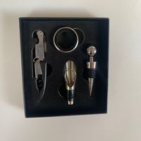 Vente chaude vin rouge tire-bouchon ensemble hippocampe couteau tire-bouchon verseur de vin en acier inoxydable 4 pièces ensemble avec boîte-cadeau à la main