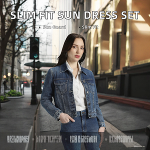 Stylish Waist-cinching Slimming Sun-protective <b>Chiffon</b> Skinny Fit Dress Two-piece Set Women Summer Plus-size High-end <b>Jacket</b> - Product Image 2