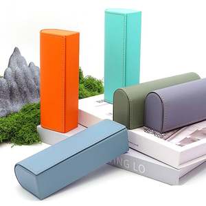 Estuche Rígido de Cuero PU para Gafas, Caja de Almacenamiento de Gafas de Sol Coloridas, con Logotipo Personalizado al por Mayor para Hombres y Mujeres - Product Image 1