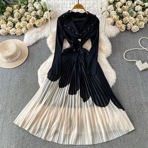 Women's Solid <b>Chiffon</b> Mini Dress Sleeveless Lace Embellished Lapel Collar Button Waist A-Line <b>Skirt</b> Elegant Casual Party Dress - Product Image 6