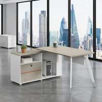 Poste de travail de bureau en îlot, bureau informatique moderne avec cloison de séparation pour employé, ensemble de mobilier de luxe en bois en forme de L, vente en gros