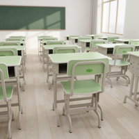 Bureau et chaise d'étude individuels transfrontaliers pour écoliers, idéaux pour la formation et les cours, adaptés aux enfants et aux étudiants.