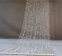 LANJO ROMANTIC Rideaux de plafond circulaires pour mariage et décoration intérieure, en PVC, avec perles et paillettes de cristal argentées, taille personnalisée