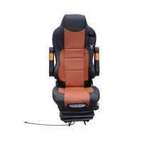 Siège de conducteur de camion de luxe en cuir PVC DC12V/24V avec suspension pneumatique, base universelle réglable en hauteur, vente en gros d'usine
