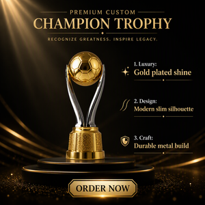 Trophée de football en métal plaqué or sur mesure, <span class=keywords><strong>ballon</strong></span> de football plaqué or 24 carats pour les ligues, les clubs et les événements - Product Image 6