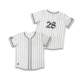 Camisetas de Béisbol Clásicas con Logotipo y Número de Equipo Personalizados, Diseño de Impresión por Transferencia de Calor, Ropa Deportiva Transpirable con Rayas, Protección UV, Tallas Grandes - Product Image 1