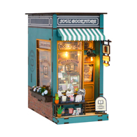 Boutique de livres Maisons de poupées en bois et miniatures de maisons de poupées à construire soi-même - Kit de construction de maison de poupée à faire soi-même et ensemble de maison miniature pour l'affichage