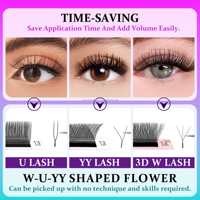 Medylash Wholesale Cilios Decemars W-U Shape Premade IndividualYY 3D 4D Lashes Trays Synthetic Fiber Matte Extensions