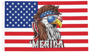 Bandiera Patriottica 1776 2026 Aquila Mullet Merica 3x5 Piedi per Esterni e Interni in Poliestere Resistente Divertente per il 4 Luglio - Product Image 2