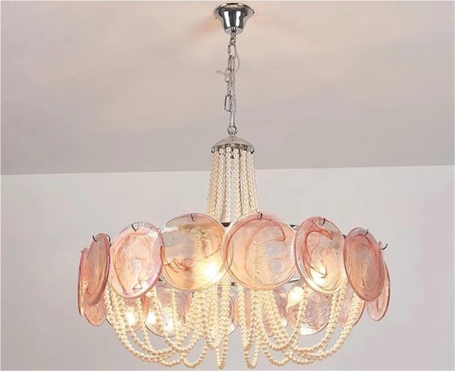 Modern Luxury Glass LED Chandelier Pendant Warm White Modern Simple Remote Control Dimmable AC 220V Adjustable Height Dining