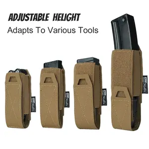 TOPTACPRO Laser Cutting 500D Cordura Nylon Tactical Magazine Pouch Single Mag Holster Single Magazine Pouch For 9mm Mag