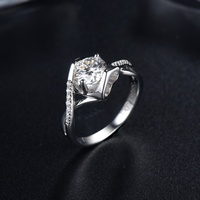 Bague de fiançailles personnalisable de haute qualité pour femme, style bohème, en argent sterling avec moissanite, placage rhodium, sertissage à griffes, certifiée GRA