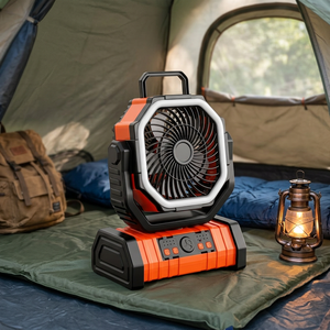Ventilateur de tente portable F6, 20000mAh, rechargeable par USB, oscillant à quatre vitesses, avec éclairage LED, pour le camping - Product Image 1