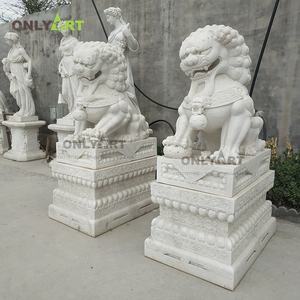 装飾的な手彫りの中国スタイルの動物花崗岩石<span class=keywords><strong>foo</strong></span>犬の彫刻 - Product Image 4