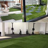 Sampel Gratis Rumput Hanwei 100% PE Rumput Buatan Sistem Interlocking dengan Tinggi Bulu 30mm dan Garansi 5-8 Tahun