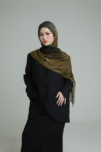 控えめなブランドの女性用オンブレプリントモダールヒジャブスカーフ70x180cm通気性のあるプリント織りヒジャブショール（カスタムロゴ付き） - Product Image 4