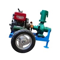 Démarrage électrique moteur diesel monocylindre 20 HP connexion couplée pompe à eau centrifuge 4 en 3 sorties