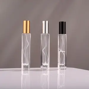 Boş parfüm örnek flakon cam tüp sprey parfüm şişeleri 2-10Ml Mini parfüm Atomizer ile altın püskürtücüler