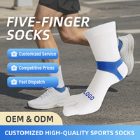 Chaussettes de sport respirantes à cinq doigts avec logo personnalisé, brodées, livraison rapide, respectueuses de la peau, pour toutes les saisons