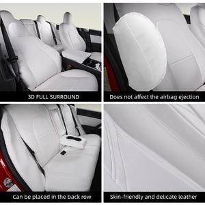 20% de réduction Gadgets de protection décoratifs intérieurs en cuir PU, housse de siège d'accessoires d'intérieur de voiture pour <span class=keywords><strong>Tesla</strong></span> <span class=keywords><strong>Model</strong></span> <span class=keywords><strong>3</strong></span> - Product Image 6