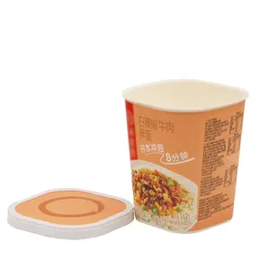 LOKYO individuell bedrucktes Logo Einweg heiße Suppe herausnehmen, um Lebensmittel quadratische Nudeln Pappbecher zu gehen