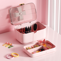 Boîte de rangement rectangulaire en plastique moulé par injection pour accessoires de cheveux avec couvercle