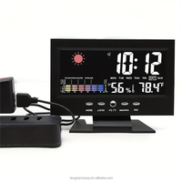 Multifunktionale Wetterstation Uhr Thermometer Hygrometer Kalender Digitales LCD-Display Temperatur- und Feuchtigkeitsmesser