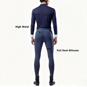 Men's Horse Riding Leggings Equestrian Breeches Full Seat Silicone Leggings Side Pockets Horse Riding Pants Silicone Leggings