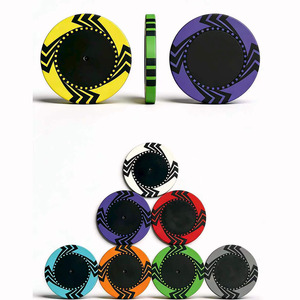 Fichas de póker personalizadas con diseño de rayo en zigzag, colores vibrantes, calidad de torneo, fichas de casino de 40 mm y 14 g de arcilla. - Product Image 1