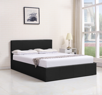 Lit moderne de luxe personnalisé avec dossier en cuir blanc et cadre en bois – Meuble de chambre durable, solution tout-en-un
