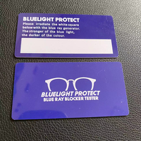 Kit de cartes de test de lumière bleue transfrontalière – Détecteur de lumière bleue pour verres de lunettes (chinois et anglais) – Testé avec lampe anti-lumière bleue