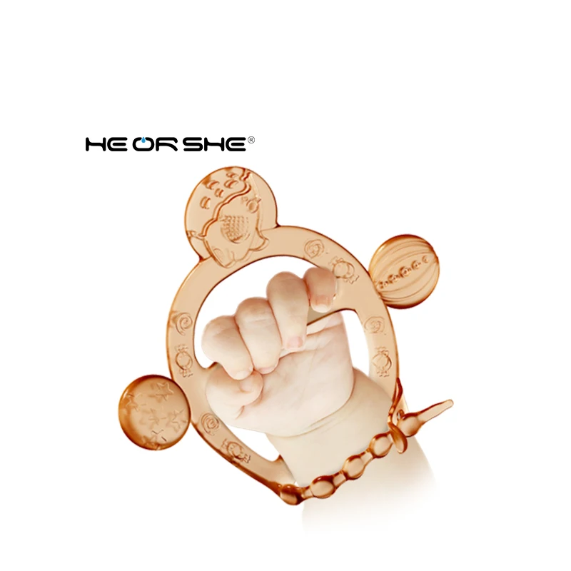 Новинка, детский продукт Heorshe, пищевая животная форма, не содержит Бисфенол А, моляр для младенцев, сенсорный соска, набор для рук, детский силиконовый Прорезыватель для зубов