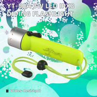 Torche de plongée 3W LED étanche IPX8 & IP68 Corps en plastique ABS Batterie AA Lampe de poche de plongée économique