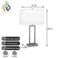Lampe de table personnalisée simple ou double avec prises de courant et 1 port USB pour projets hôteliers et fournisseurs d'éclairage – Vente en gros
