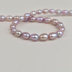 Perles de riz d'eau douce naturelles Wenchi 7-8 mm, matériaux semi-finis en vrac pour la fabrication de bijoux et de colliers - Product Image 2