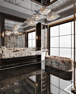 Elegante Losa de Mármol Natural Moderna para Diseño de Interiores de Villas, Revestimiento de Paredes, Encimeras, Mesas, Pisos Decorativos, Ecológica - Product Image 1