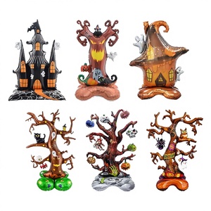 Globos de Aluminio de Halloween con Forma de Árbol Espeluznante, <span class=keywords><strong>Castillo</strong></span> Encantado y Calabaza, Decoraciones para Fiestas - Product Image 3
