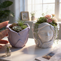 J10-566 Moule en silicone Lotus pour coupelle à encens en ciment et gypse, écologique, pour artisanat DIY en résine époxy, coupelle de rangement, pot de fleurs et ornements