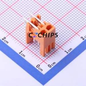 KF2EDGER-3.5-2*2P Plug-in Terminal Block Bent Lead Through Hole,P=3.5mm Connector Board-to-Board / Socket Open 2x2P 3.5mm Orange - Product Image 2