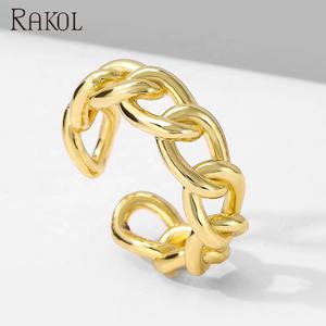 RAKOL RP2164 Ins Metal Estilo Ajustable Real Chapado En Oro Anillo Joyería - Product Image 3