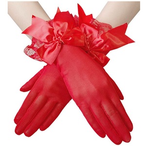 Gants <span class=keywords><strong>de</strong></span> Mariée Élégants pour Femme, avec Nœud, Dentelle et Volant au Poignet pour Fête - Product Image 3