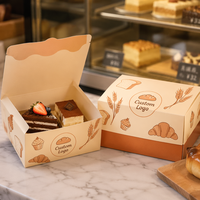 Boîte à pâtisserie en carton blanc, emballage plat résistant à la graisse, taille personnalisée, pour café, pâtisserie, emballage de pâtisserie, étiquette privée, fourniture