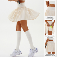 Vêtements de sport personnalisés, jupe de yoga plissée à taille haute, séchage rapide, extensible, douce, avec short intégré, jupe de badminton, de volley-ball, de tennis pour femmes
