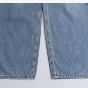 Jeans Anchos de Mezclilla Transpirables de Cintura Baja para Mujer, Estilo Retro, a la Moda, Casuales, de Venta Caliente, Personalizables, OEM - Product Image 5