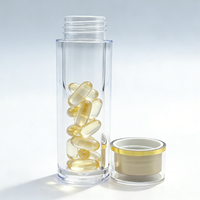 Bouteilles en plastique à double paroi en acrylique réutilisables de 120 ml avec bouchon à vis pour pilules médicinales et soins de santé