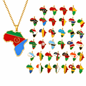 Collier pendentif tendance en forme de carte d'Afrique chrétienne, en acier inoxydable plaqué or 18 carats, bijoux du Ghana, du Nigéria et du Congo, idéal pour les cadeaux. - Product Image 6