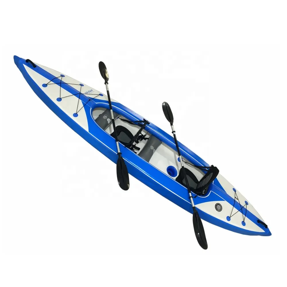 Nuovo arrivo kayak gonfiabile punto a caduta barca canoa seduto sulla parte superiore portatile pieghevole kayak HL-K2 Set per la pesca kayak da diporto