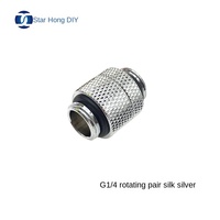 XHDIY PM-JS-XZDS Raccord rotatif G1/4 refroidi par eau, paire de raccords en soie argent-noir, rotatif à 360°, de Maoming