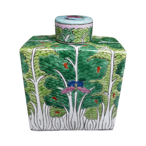 Motif de chou peint à la main pot de thé en céramique de mariage traditionnel écologique décoration de la maison capacité 1-2L boîte de thé Bok Choy - Product Image 1