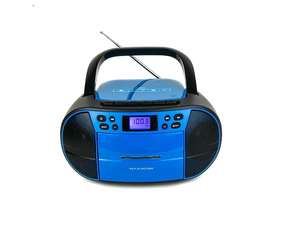 शक्तिशाली स्टीरियो बूमबॉक्स ऑल-इन-वन पोर्टेबल सीडी प्लेयर कैसेट के लिए 3-5w आउटपुट पावर यूएसबी कनेक्टर ब्लू - Product Image 1